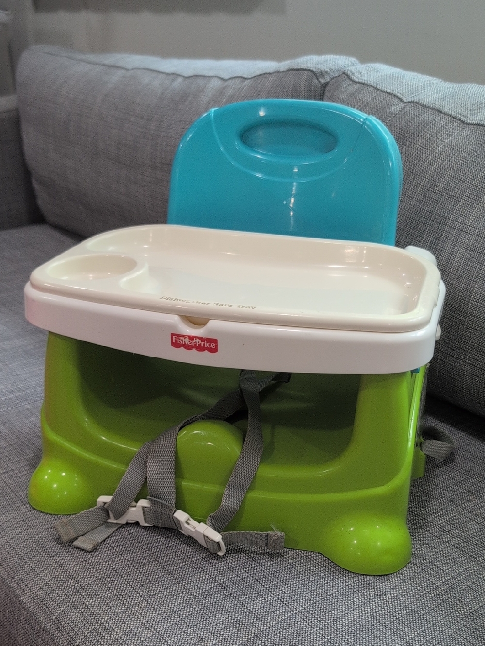 Fisher-Price Booster Seat in Teal, Lime Green & Cream